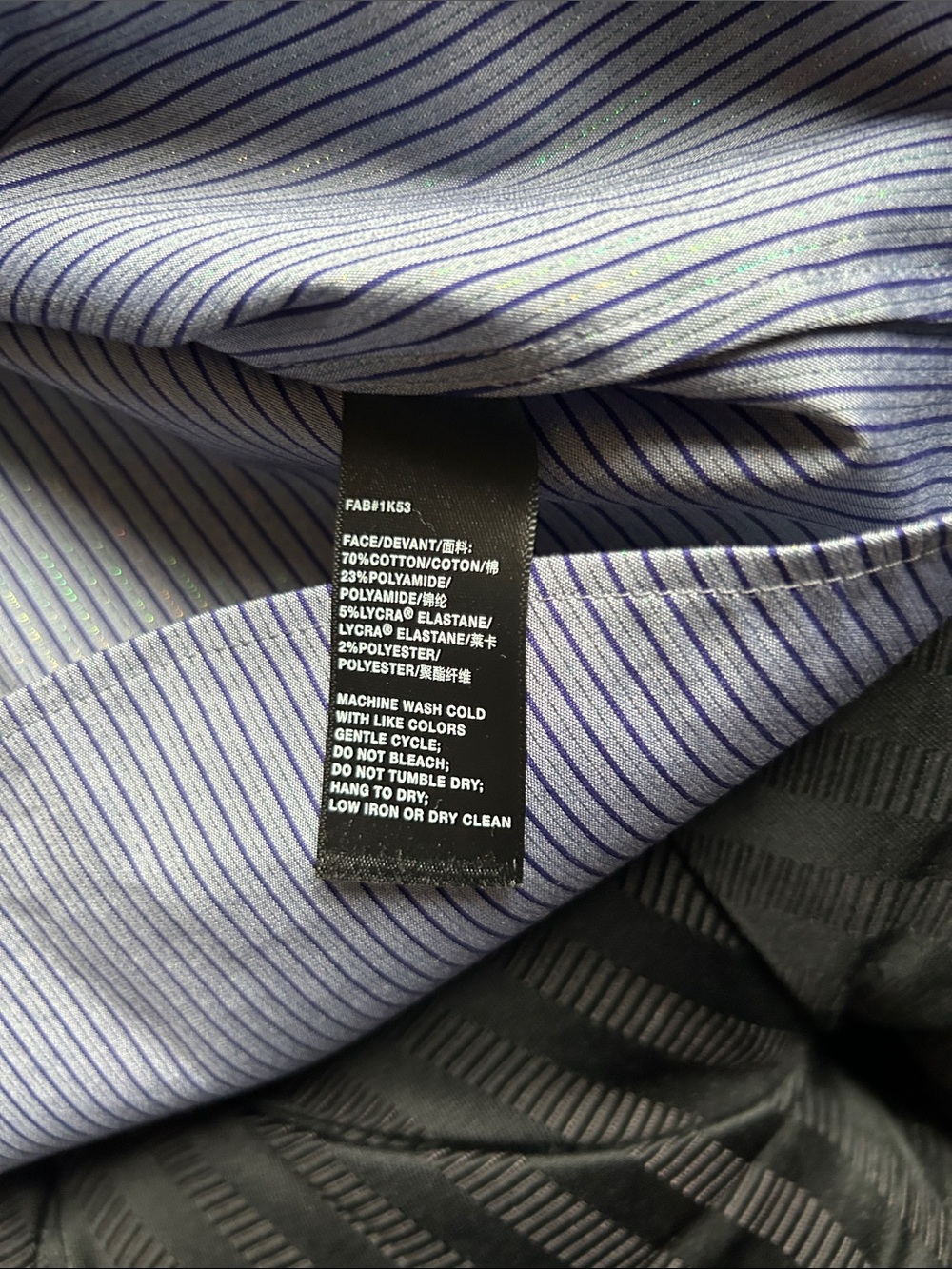 Lafayette 148 New York Blue Pinstripe Dress Shirt - Picture 6 of 6